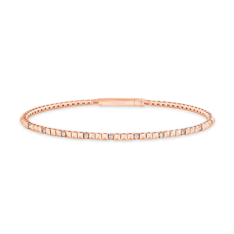 14k Gold Round Natural Diamond Bracelet