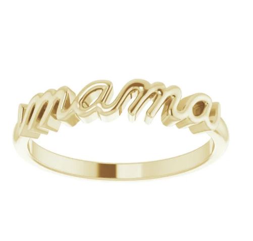 Delicate Design Letter "MAMA" Ring