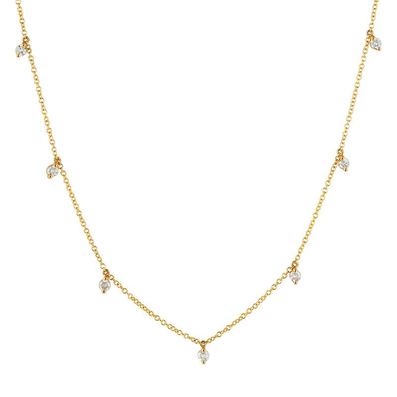 Natural Diamond Yellow Gold Necklace