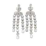 18k Gold Oval Diamond Chandellier White Gold Earrings