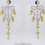 18k Multishape Diamond Pushback Chandellier Earrings