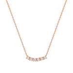 Petite Diamond Six Stone Curved Necklace