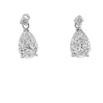 Dangling Round White Diamond Earrings