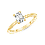 18k Solitaire Engagement Ring With Millgrain
