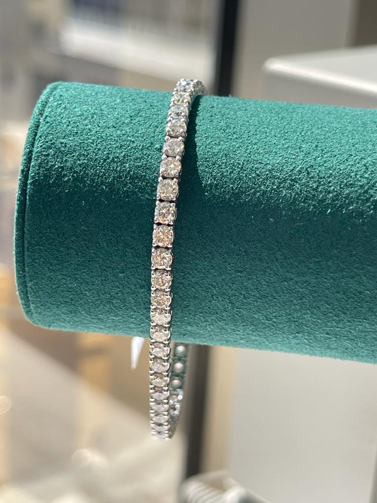 14k Round Natural Diamond Bracelet