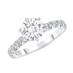 18k Solitaire Engagement Ring 6-prong Half-eternity