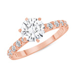 18k Solitaire Engagement Ring 6-prong Half-eternity