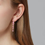 Pink Multishape Topaz Drop Earrings