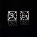 Natural Earth Mined Diamond Initial Cufflinks