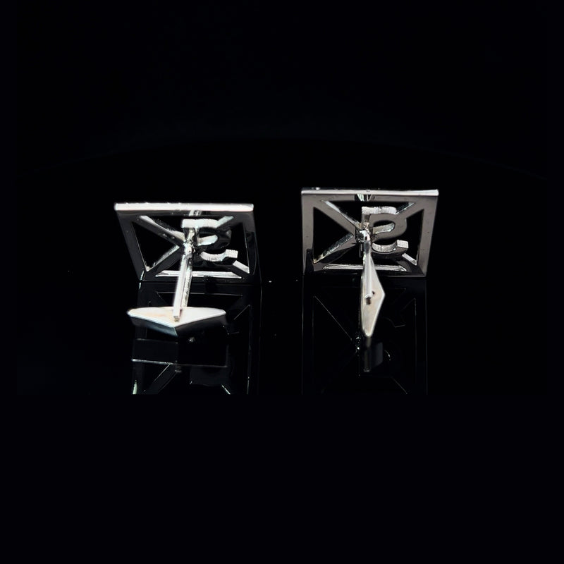 Natural Earth Mined Diamond Initial Cufflinks