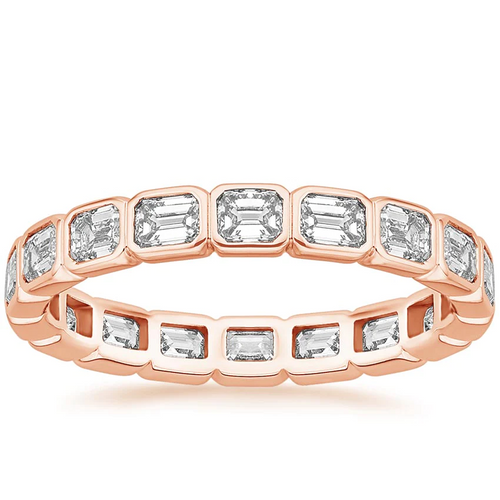 Crescent Eternity Band Bezel Set Ring