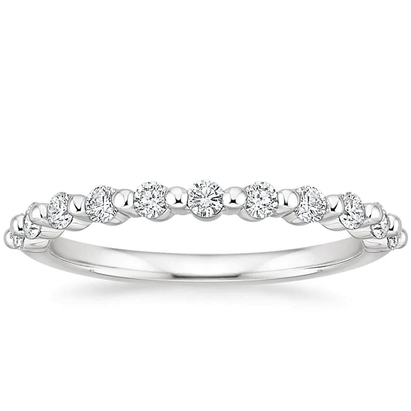 Floating Eternity Band Half-way Diamond Ring