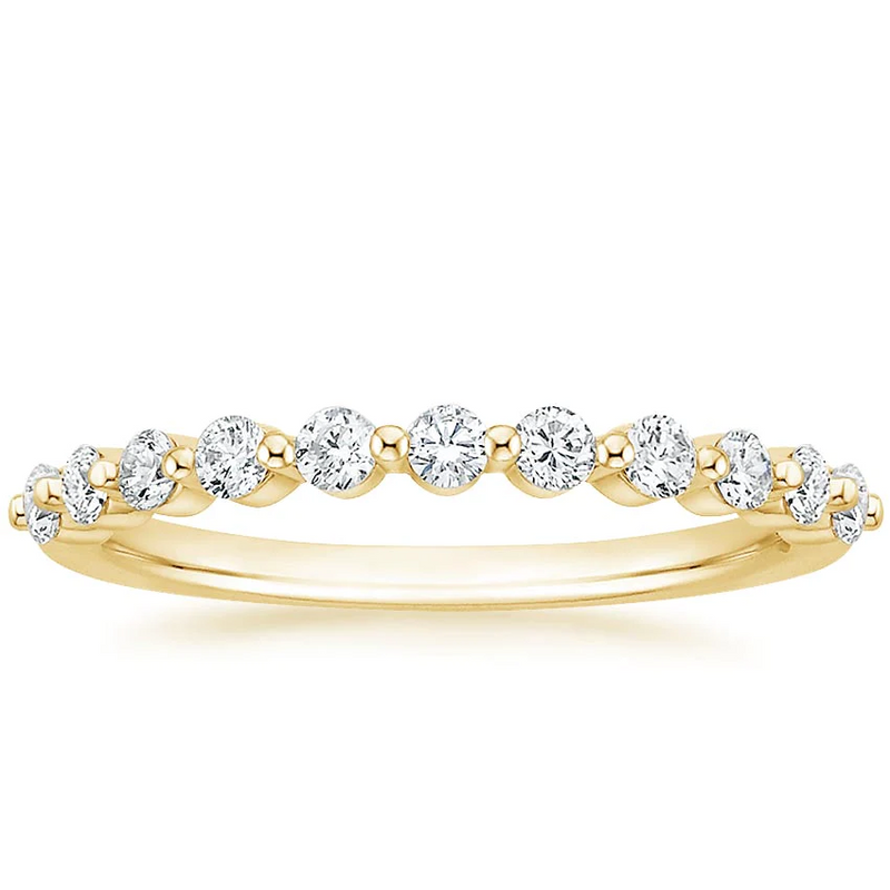 Floating Eternity Band Half-way Diamond Ring