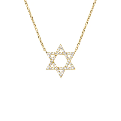 Diamond Star Of David Necklace