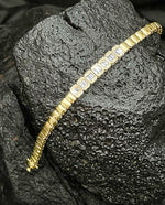 14k Yellow Gold Bezel Emeralds Bracelet
