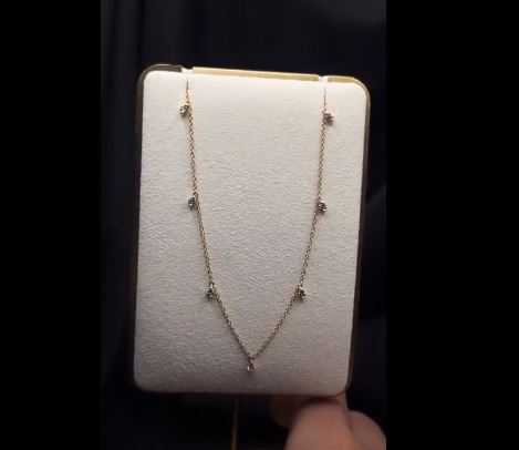 Natural Diamond Yellow Gold Necklace