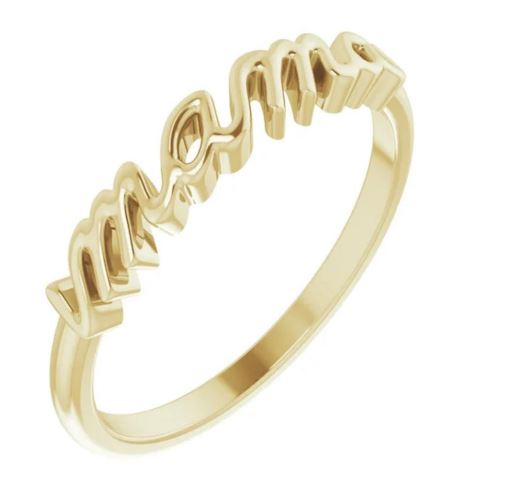 Delicate Design Letter "MAMA" Ring