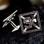 Natural Earth Mined Diamond Initial Cufflinks