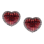 18k Orange Sapphire Diamond Earrings and Ring Set