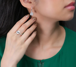 Dangling Delicate Diamond Baguette Earring Ring Set