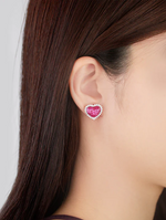Aries Fira Ruby Heart Earrings