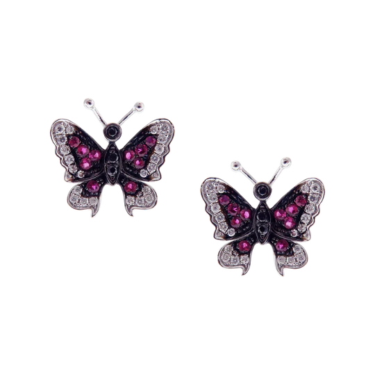 Butterfly Ruby Earring Ring Set