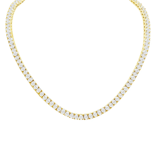 18k Diamond Round Cut Tennis Necklace