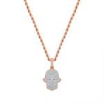 Shinning Diamond Hamsa Necklace