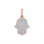 Shinning Diamond Hamsa Necklace