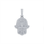 Shinning Diamond Hamsa Necklace