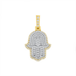 Shinning Diamond Hamsa Necklace