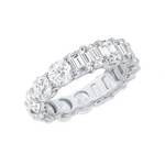 Emerald Round Cut Diamond Eternity Band Ring