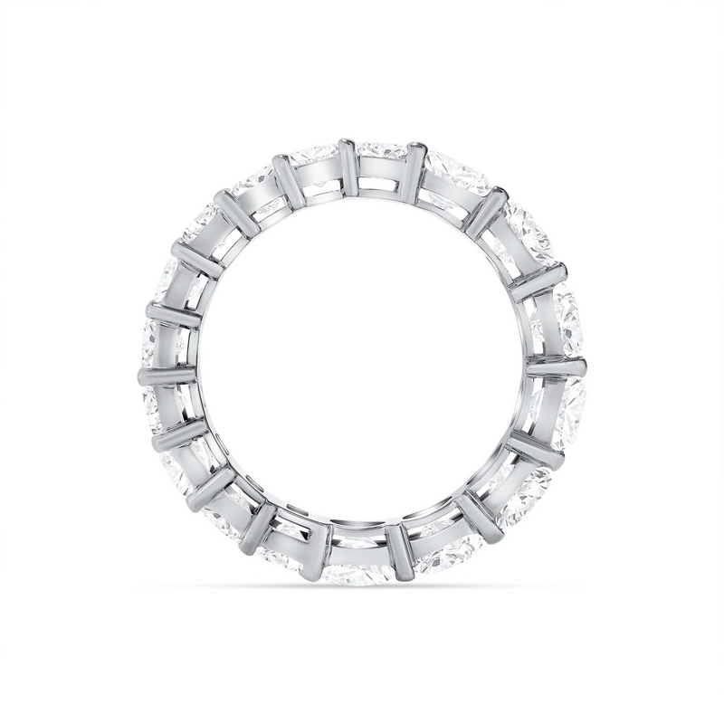 Emerald Round Cut Diamond Eternity Band Ring