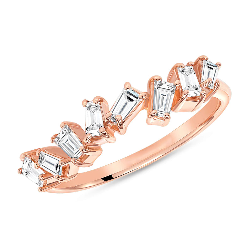 Baguette Diamond Scatter Stackable Band Ring