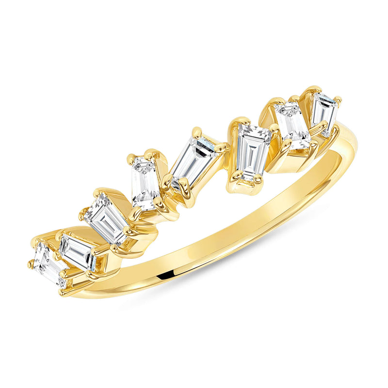 Baguette Diamond Scatter Stackable Band Ring