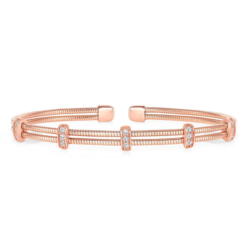 14k Round Diamond Bar Tennis Bangle