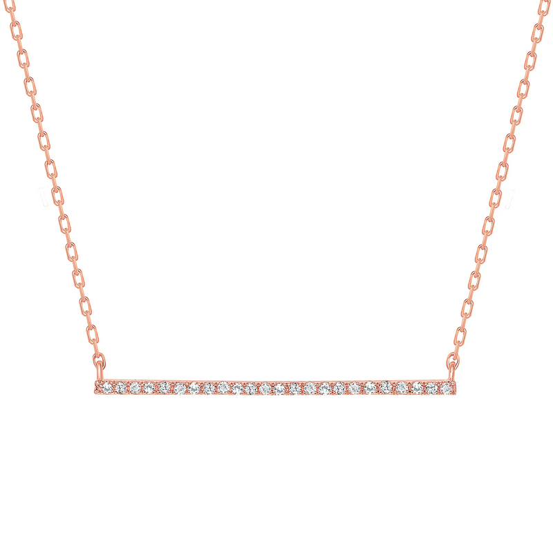 Round Diamond Bar Necklace