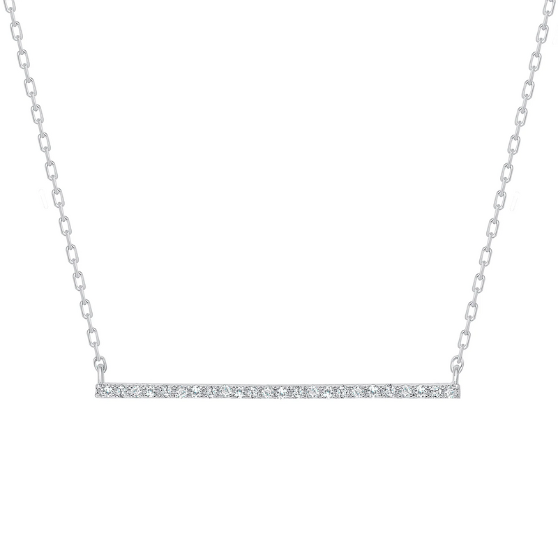 Round Diamond Bar Necklace