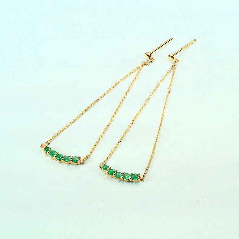 Ruby & Emerald Brilliance Gold Earrings