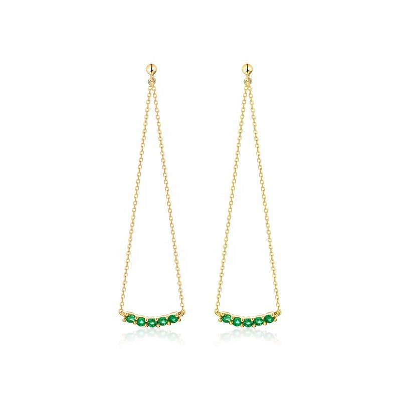 Ruby & Emerald Brilliance Gold Earrings