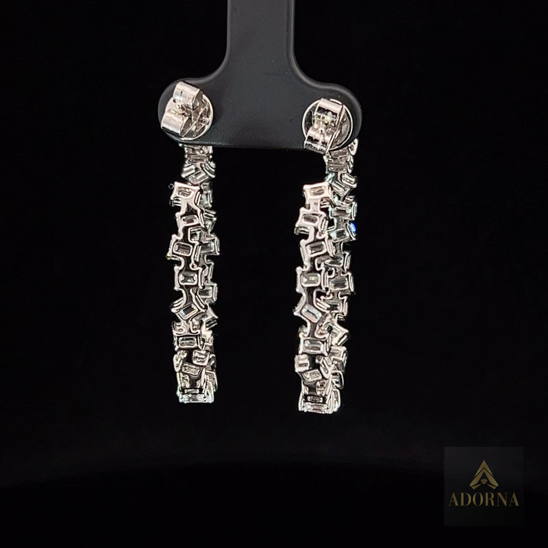 18k White Gold Small Diamond Earrings