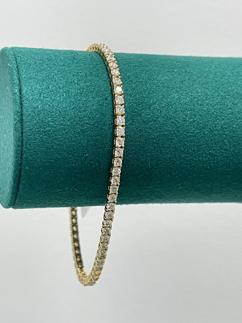 14k Round Natural Diamond Bracelet