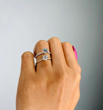 18k Round Engagement Pave Set Side Stones Ring