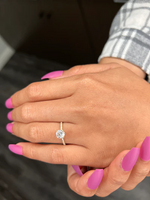 18k Round Engagement Pave Set Side Stones Ring