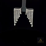 14k White Gold Square Diamond Earrings