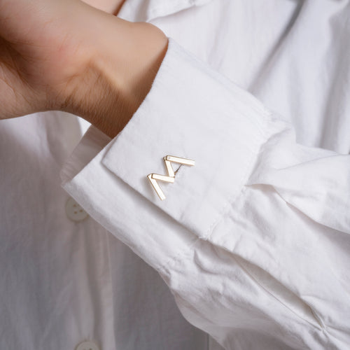 Modern Single Diamond Cufflinks