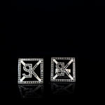 Natural Earth Mined Diamond Initial Cufflinks