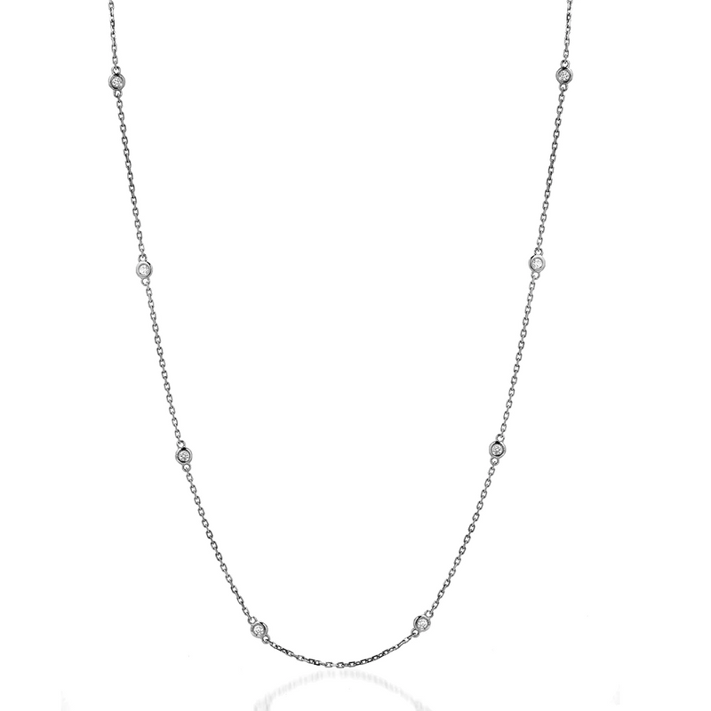 Diamond By The Yard Round-cut Bezel Necklace