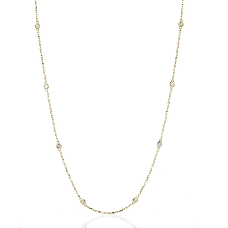 Diamond By The Yard Round-cut Bezel Necklace