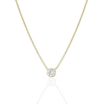 Diamond Solitaire Pendant, Bezel Set Necklace